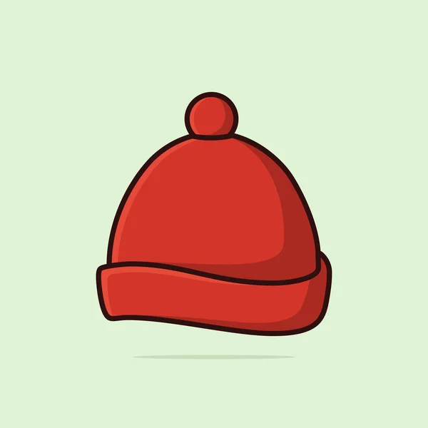 白い背景に隔離されたニットの冬の泡の帽子 — ストックベクタ