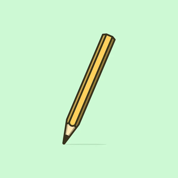 Cute Pencil Character Flat Cartoon Vector Template Design Illustration — Stock Vector