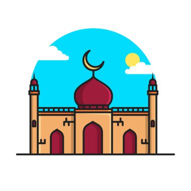Cami ramadan kareem vektör çizimi tasarımı