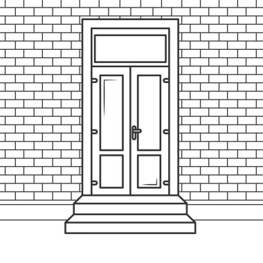 Çizgi film karakteri ön kapı giriş simgesi