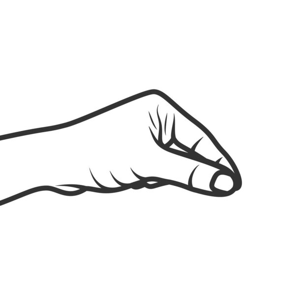 Набросок векторной иллюстрации "Человеческая рука молодого человека".