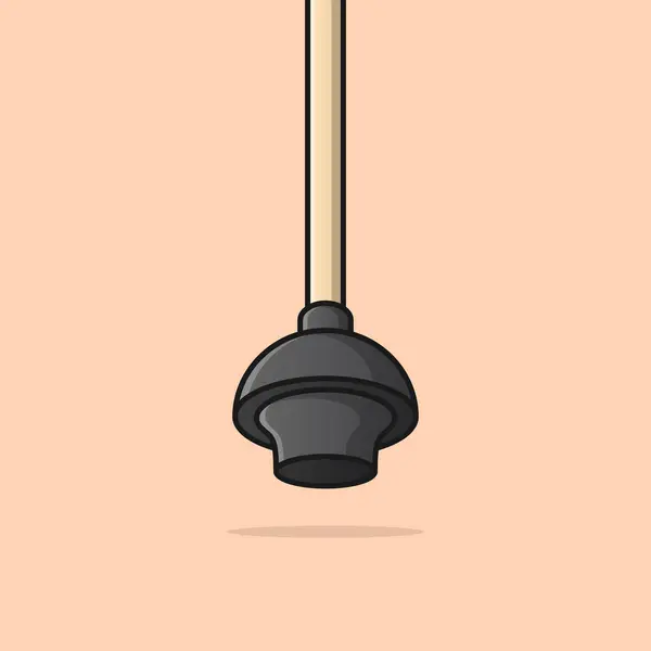 Сантехнический Плунжер Ручной Инструмент Туалета Стиле Наброска Иконка Чистки Туалета — стоковый вектор