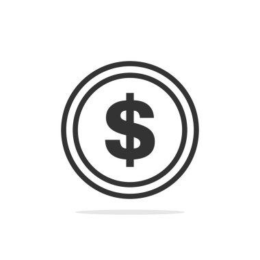 Dolar madeni para vektör çizimi tasarımı