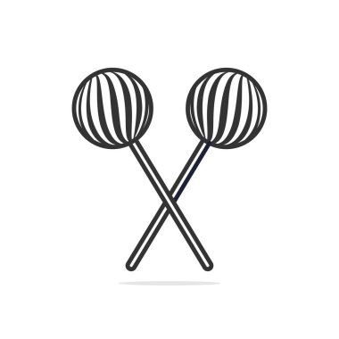 Lolipop şeker çizgi film ikonu çizimi.