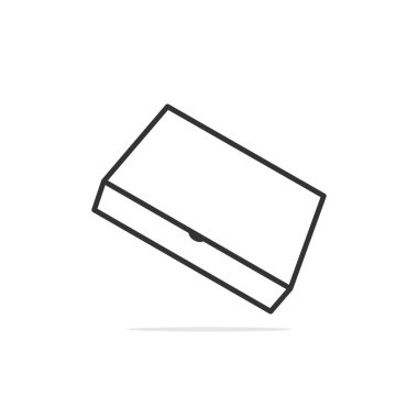 Karton Kutular yan görünüm vektör illüstrasyonu. İş ve kargo nesnesi ikonu konsepti. Kargo, kapalı kutu vektör tasarımı, gölgeli. Boş karton kutu simgesi tasarımı.