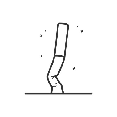 Dünya tütün günü konsepti yok. Sigara içmeyi bırakın. Sigara izmariti çizimi tasarımı