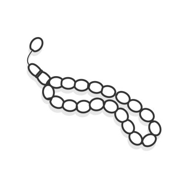 Basit tasbih müslüman oyuncu çizgi film vektör çizimleri din simgesi vektör tasarımı boncukları