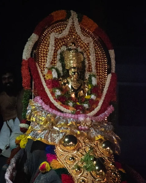 Immagine Thiruvabharanam Del Tempio Mukhathala Sree Krishna Cima Agli Elefanti — Foto Stock