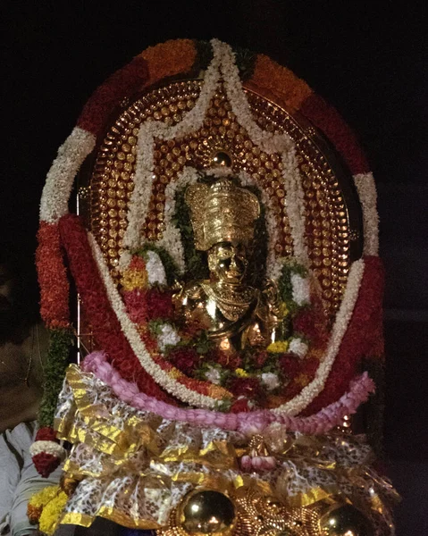 Foto Van Thiruvabharanam Van Mukhathala Sree Krishna Tempel Bovenop Olifanten — Stockfoto