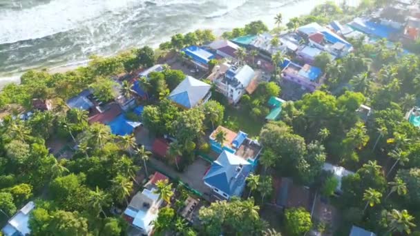 Egy Drónfelvétel Tengerpartról Kerala Varkala Szikláról 2023 — Stock videók