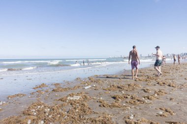 Tourists on the beach in Mar del Plata 