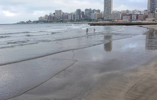 Mar Del Plata Deniz Manzarası Sahili Gökdelenler Deniz Gökyüzü — Stok fotoğraf
