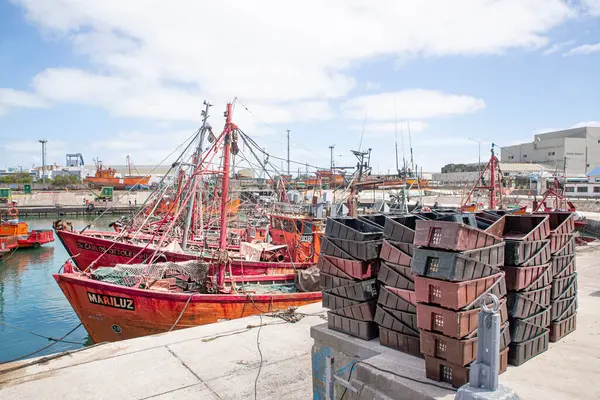 stock image Fishing boats docked in the harbour