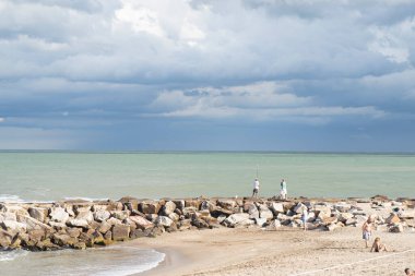 Santa Clara del Mar 'da deniz manzarası, Buenos Aires, Arjantin