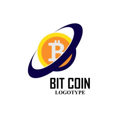 Bitcoin logo şablon tasarım vektör çizimi