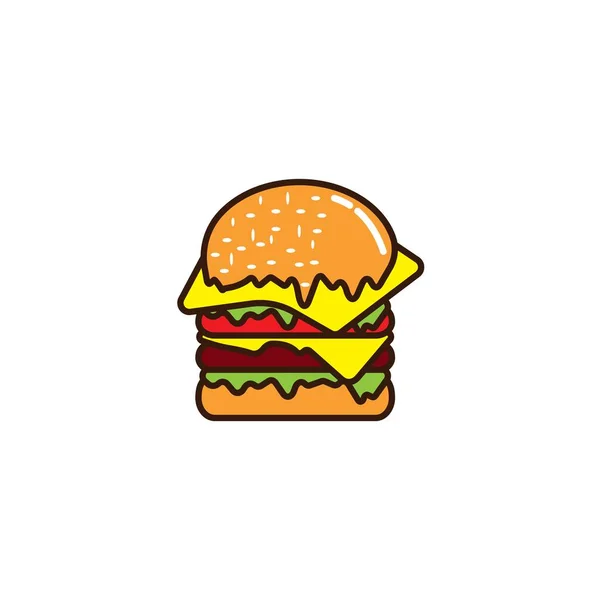 Burger Logo Design Vector Illustration — Stok fotoğraf