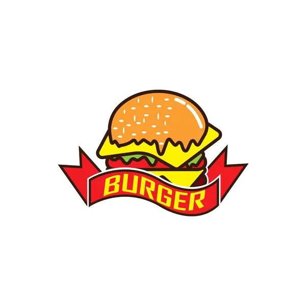 Burger Logo Design Vector Illustration —  Fotos de Stock