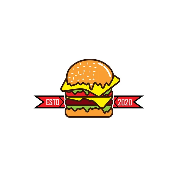 Burger Logo Design Vector Illustration — Φωτογραφία Αρχείου
