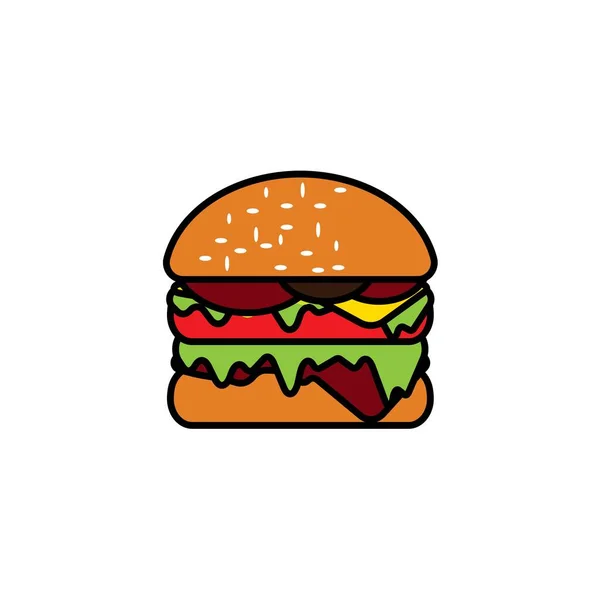 Burger Logo Design Vector Illustration — ストック写真