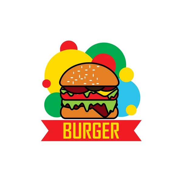 Burger Logo Design Vector Illustration — Stock Photo, Image