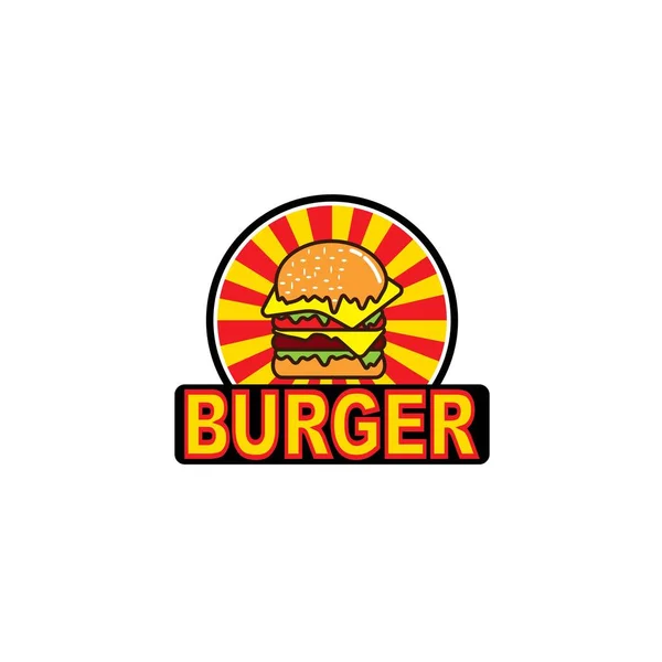 Burger Logo Design Vector Illustration — Zdjęcie stockowe