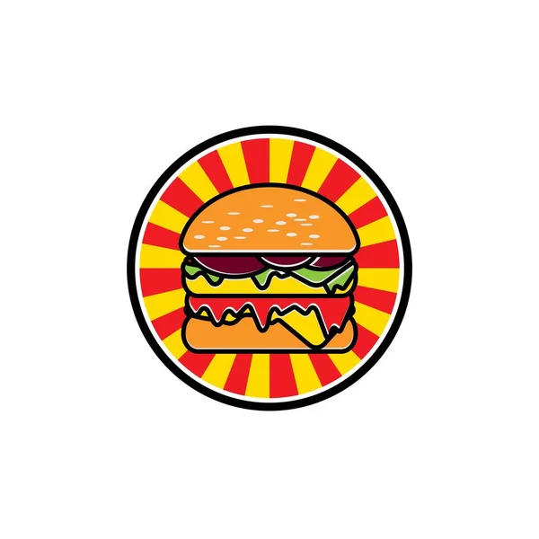 Бургер Дизайн Логотипу Векторні Ілюстрації — стокове фото