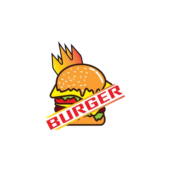 Burger Logo Design Vector Illustration — стоковое фото