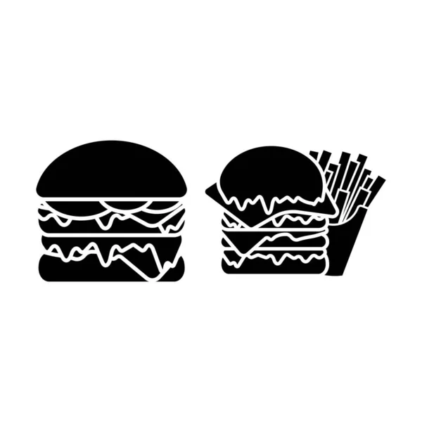 Burger Logo Design Vector Illustration — 图库照片