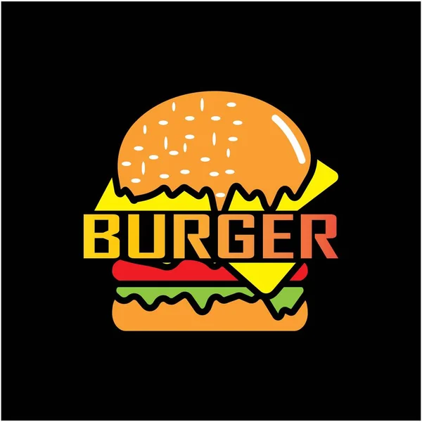Burger Logo Design Vector Illustration — Fotografia de Stock