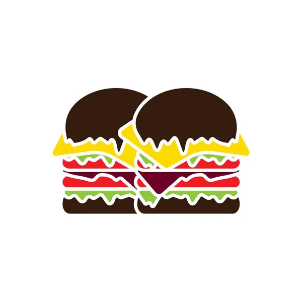 Burger Logo Design Vector Illustration — Stock fotografie