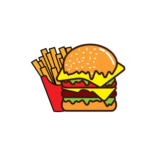 Burger Logo Design Vector Illustration — Fotografia de Stock