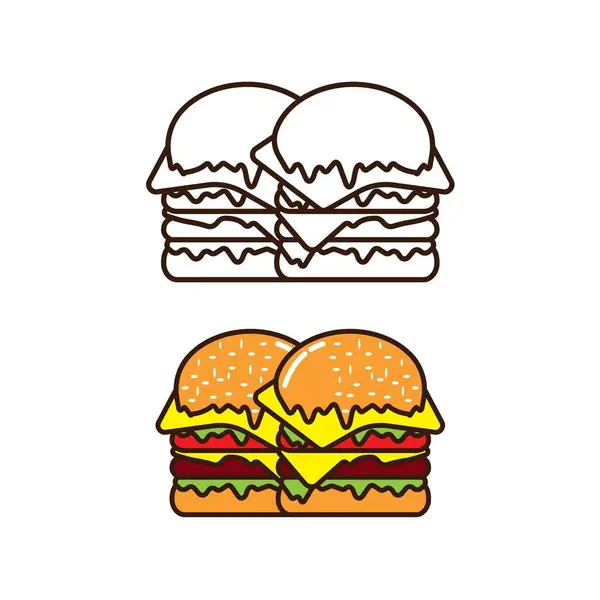 Burger Logo Design Vector Illustration — Foto de Stock