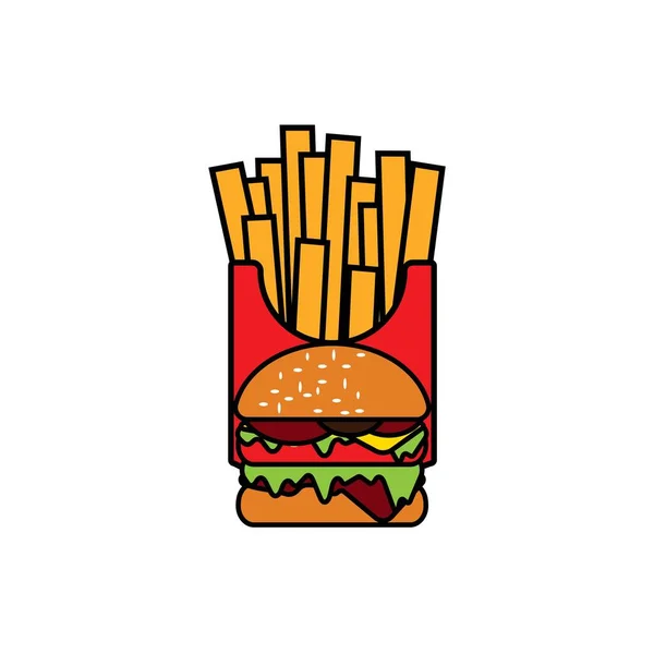 Бургер Дизайн Логотипу Векторні Ілюстрації — стокове фото