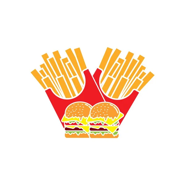 Burger Logo Design Vector Illustration — Stok Foto