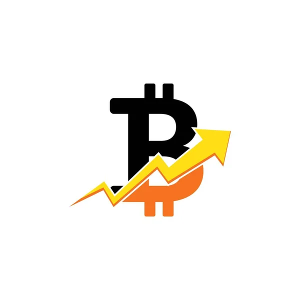 Bitcoin Logo Şablon Tasarım Vektör Çizimi — Stok fotoğraf