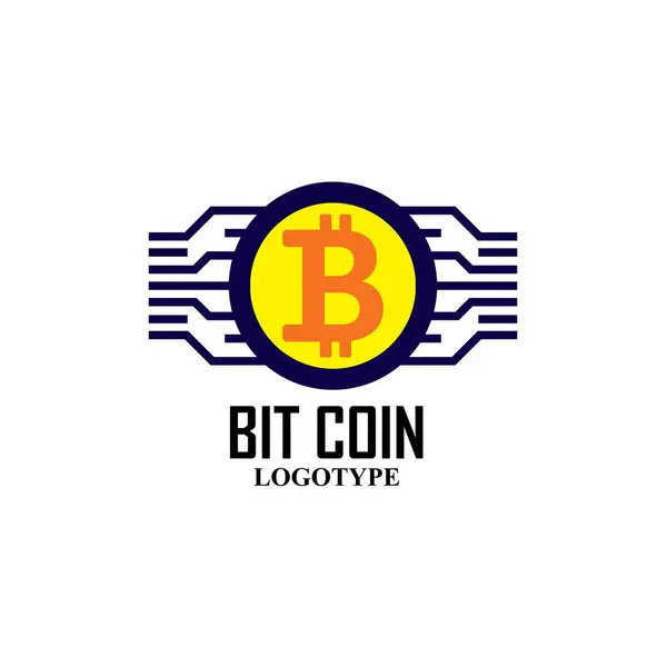 Illustrazione Vettoriale Progettazione Del Modello Logo Bitcoin — Foto Stock