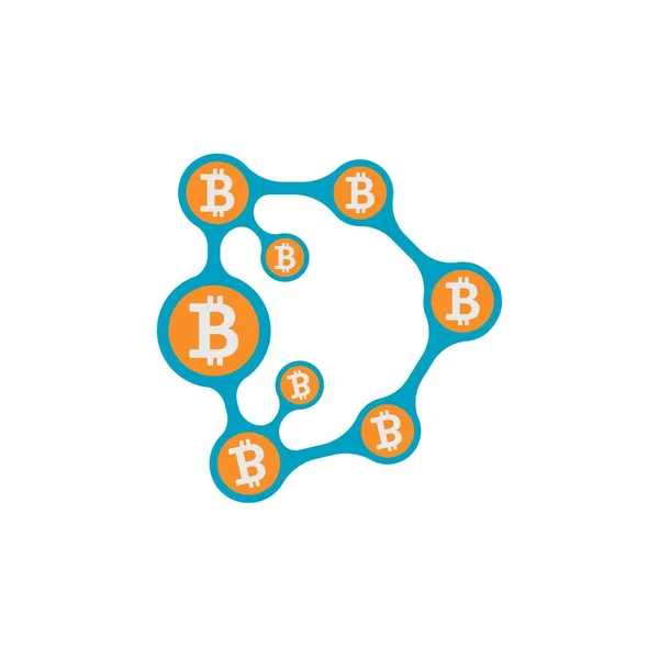 Bitcoin Logotipo Plantilla Diseño Vector Ilustración — Foto de Stock