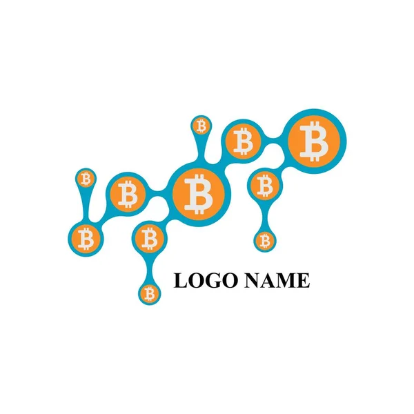 Bitcoin Logotipo Plantilla Diseño Vector Ilustración —  Fotos de Stock