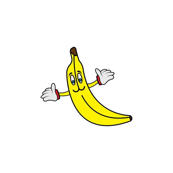 Ilustracja Wektora Banana Logo Postaci Kreskówki Bananowej Koncepcja Ikony Owoców — Zdjęcie stockowe
