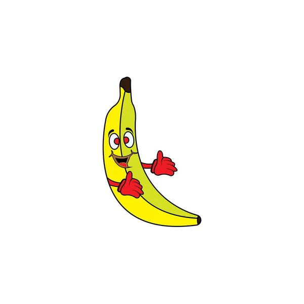Ilustracja Wektora Banana Logo Postaci Kreskówki Bananowej Koncepcja Ikony Owoców — Zdjęcie stockowe