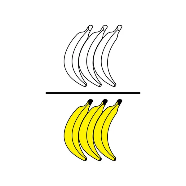 Banánvektor Illusztráció Banán Rajzfilm Karakter Logó Gyümölcs Ikon Koncepció — Stock Fotó
