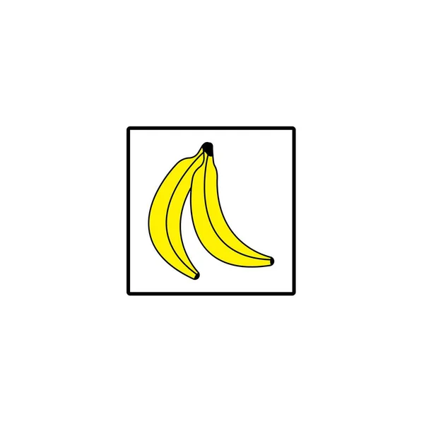 Muz Vektör Çizimi Muz Çizgi Film Karakteri Logosu Meyve Ikonu — Stok fotoğraf