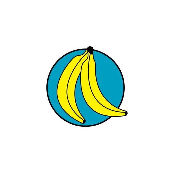 Bananenvector Illustratie Banaan Tekenfilm Karakter Logo Fruit Pictogram Concept — Stockfoto