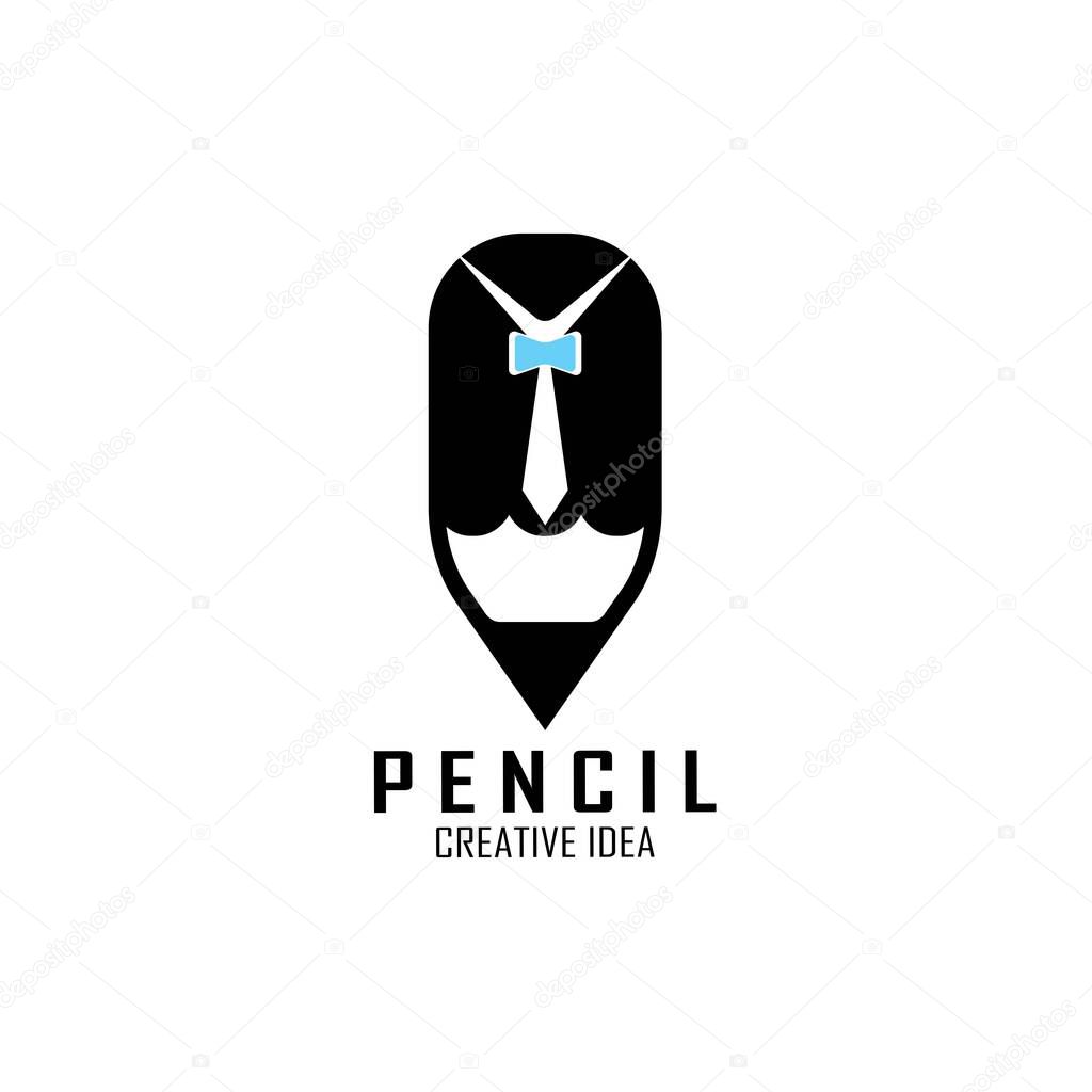Pencil icon logo design vector template