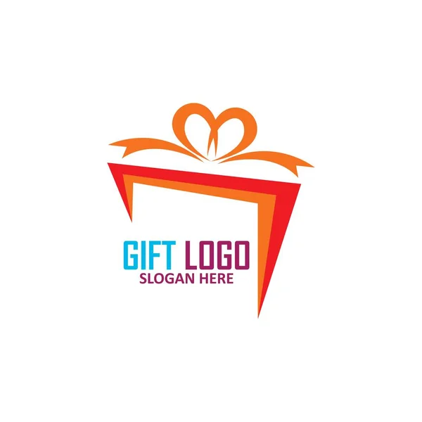 Geschenk Shop Logo Symbol Template Design Vektor Emblem Designkonzept Kreatives — Stockvektor