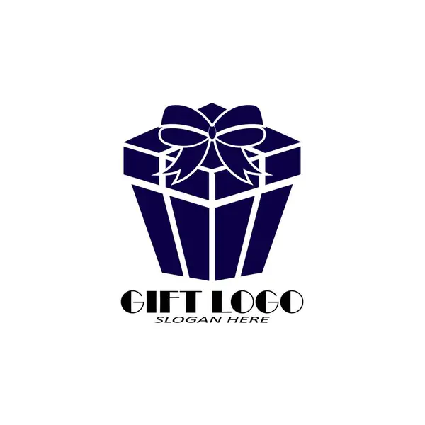 Geschenk Shop Logo Symbol Template Design Vektor Emblem Designkonzept Kreatives — Stockvektor