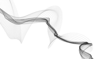 Beyaz zemin üzerinde tek renkli dalga çizgileri olan soyut bir arkaplan. Modern teknoloji arka planı.