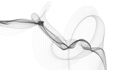 Beyaz zemin üzerinde tek renkli dalga çizgileri olan soyut bir arkaplan. Modern teknoloji arka planı.