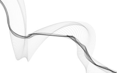 Beyaz zemin üzerinde tek renkli dalga çizgileri olan soyut bir arkaplan. Modern teknoloji arka planı.