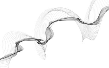 Beyaz zemin üzerinde tek renkli dalga çizgileri olan soyut bir arkaplan. Modern teknoloji arka planı.